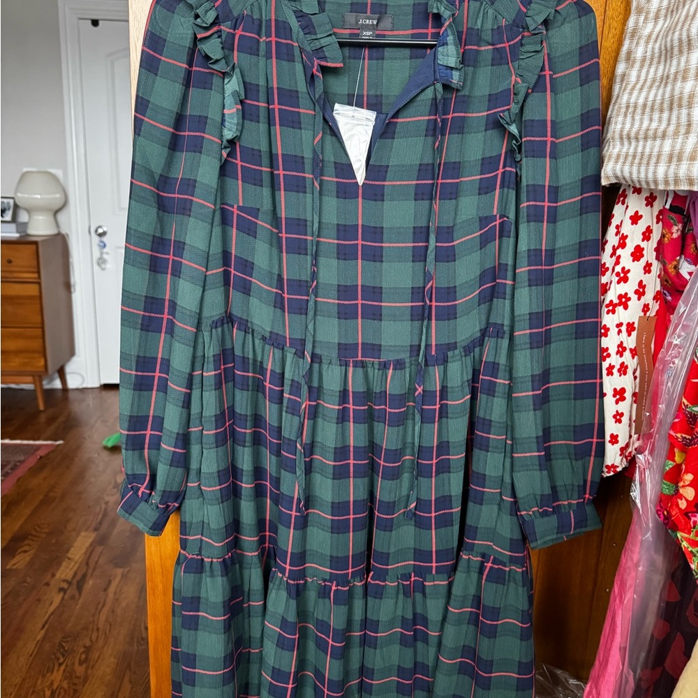 J. Crew Green Plaid Women's Dress